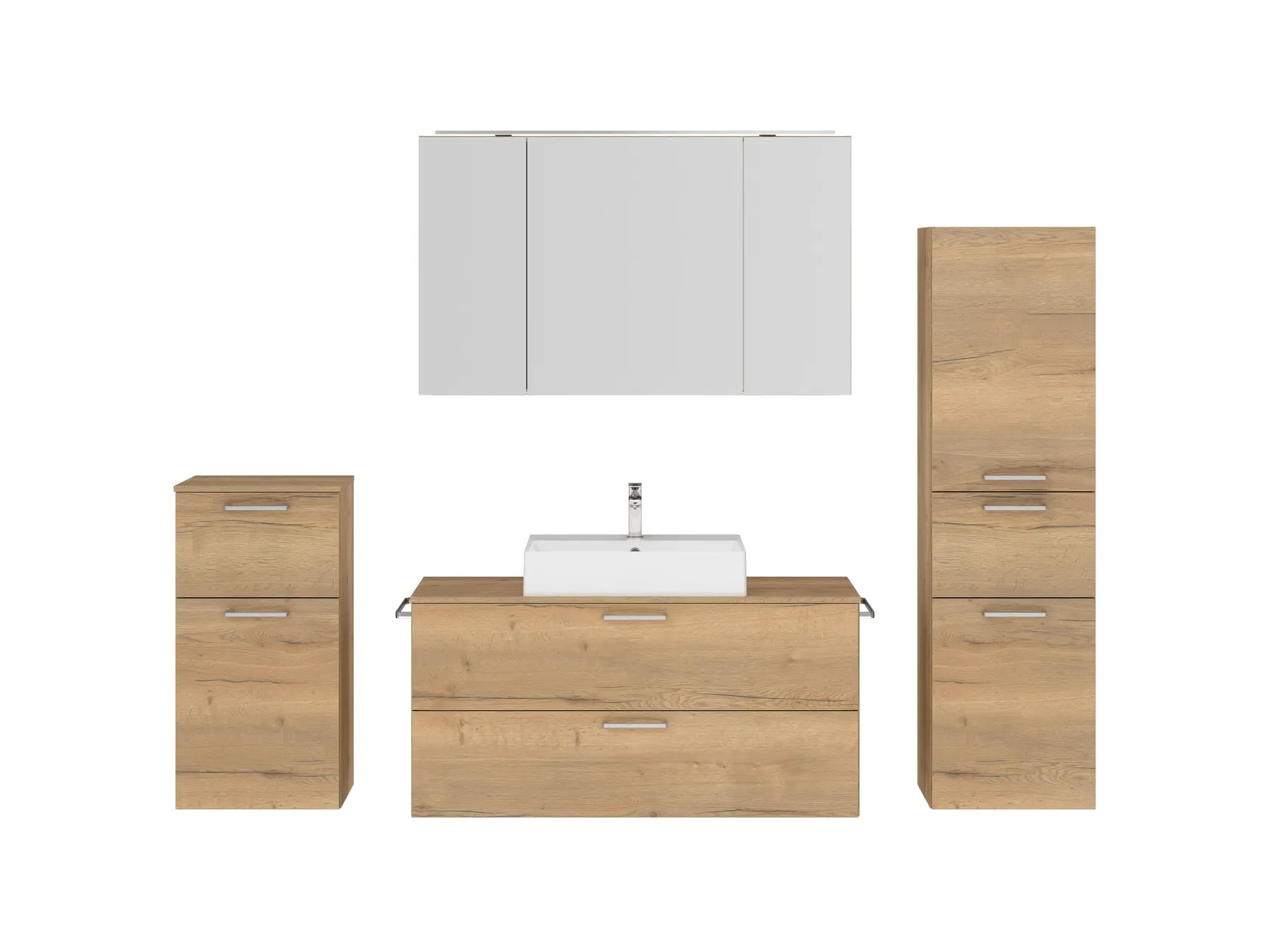 Atlas Ensemble sous vasque avec miroir et colonnes 1