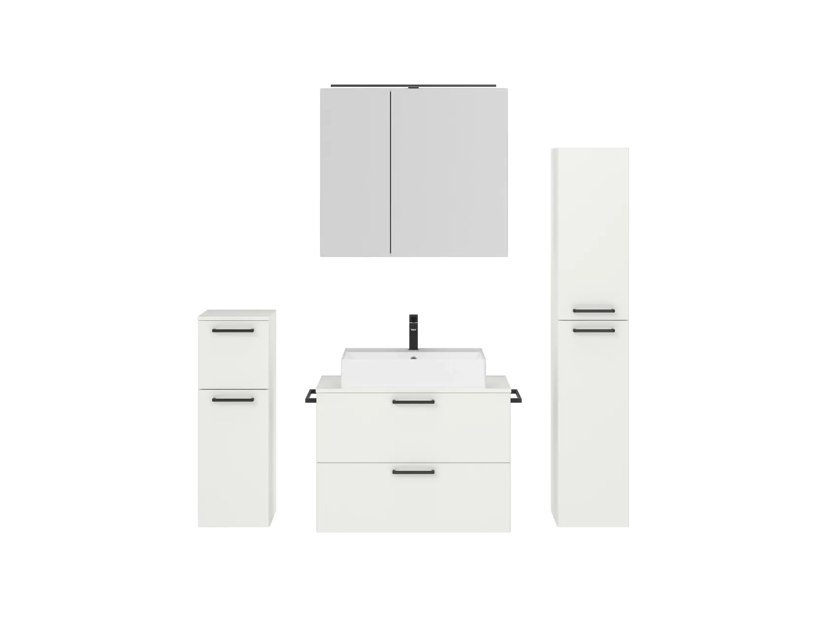 Atlas Ensemble sous vasque avec miroir et colonnes 1