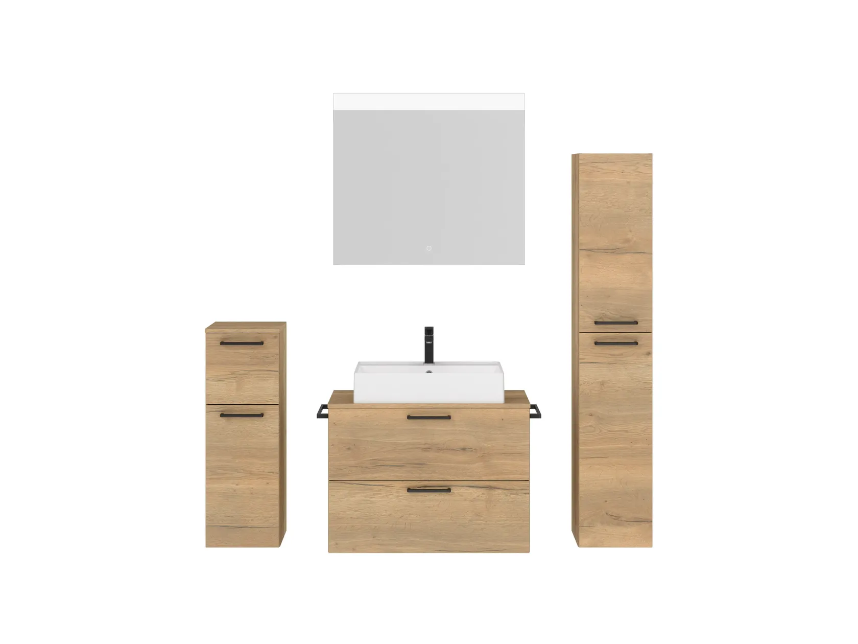 Atlas Ensemble sous vasque avec miroir et colonnes 1