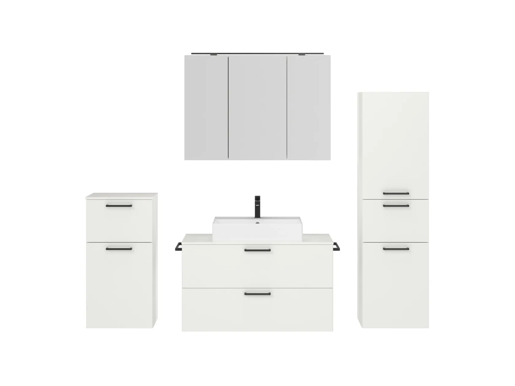 Atlas Ensemble sous vasque avec miroir et colonnes 1