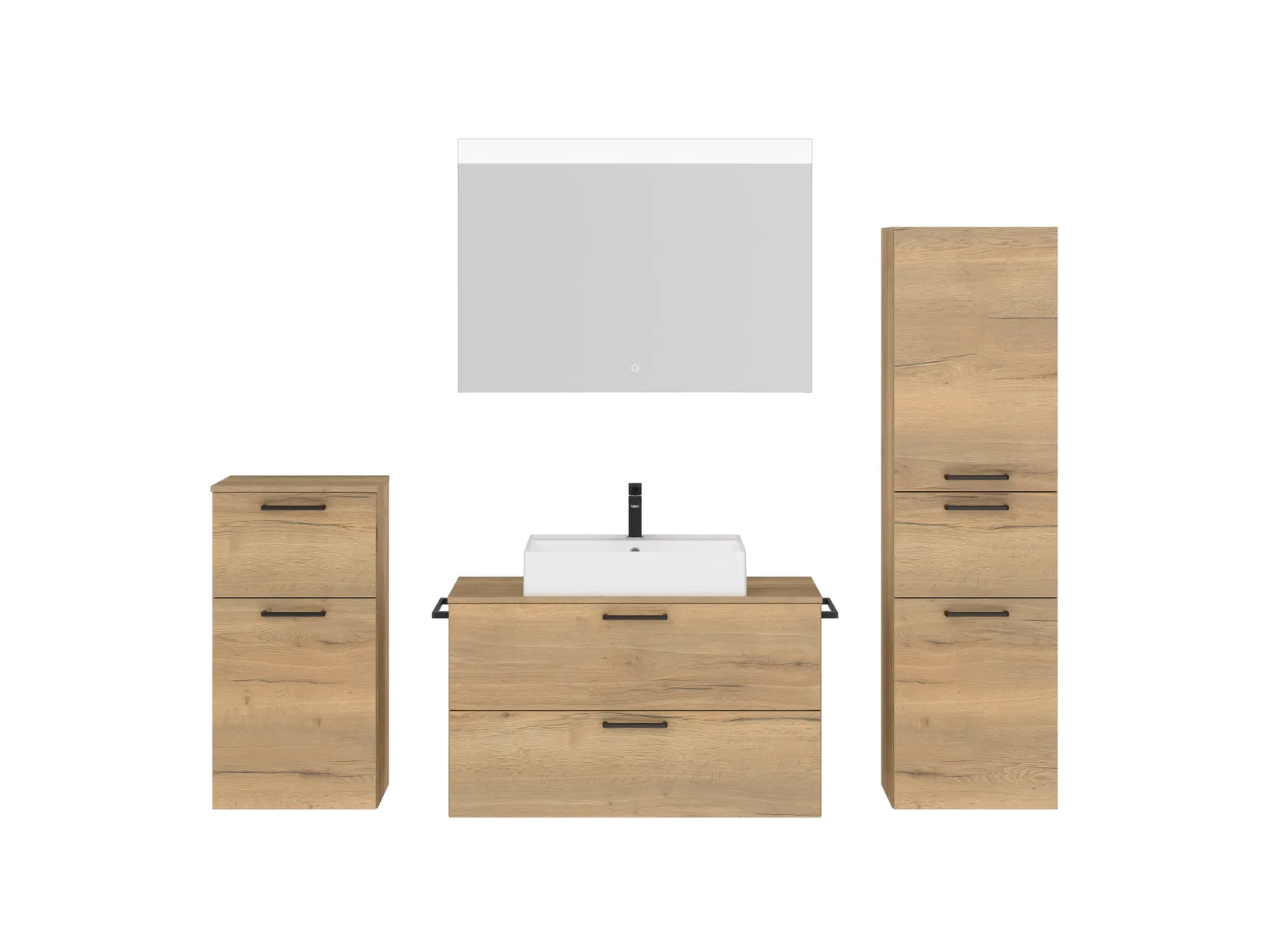 Atlas Ensemble sous vasque avec miroir et colonnes 1