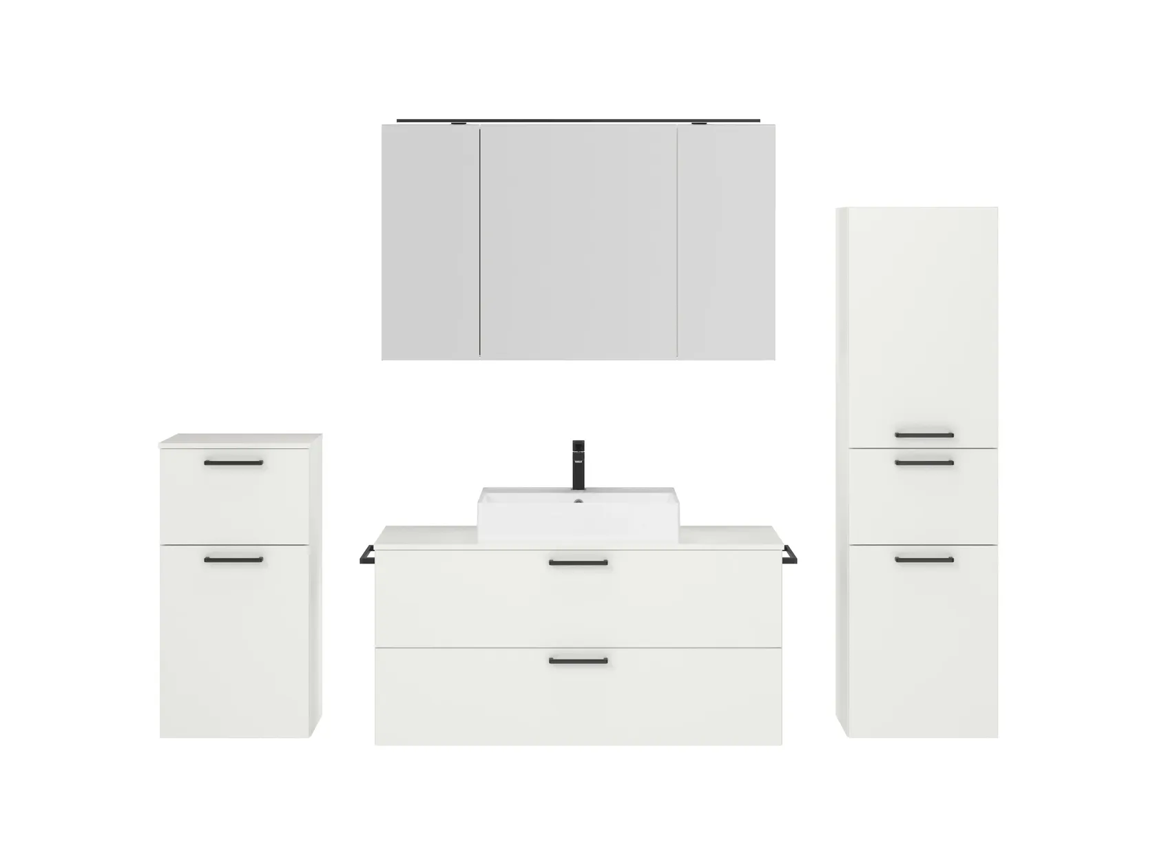 Atlas Ensemble sous vasque avec miroir et colonnes 1