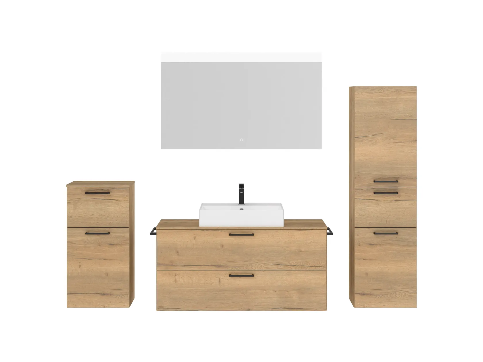 Atlas Ensemble sous vasque avec miroir et colonnes 1