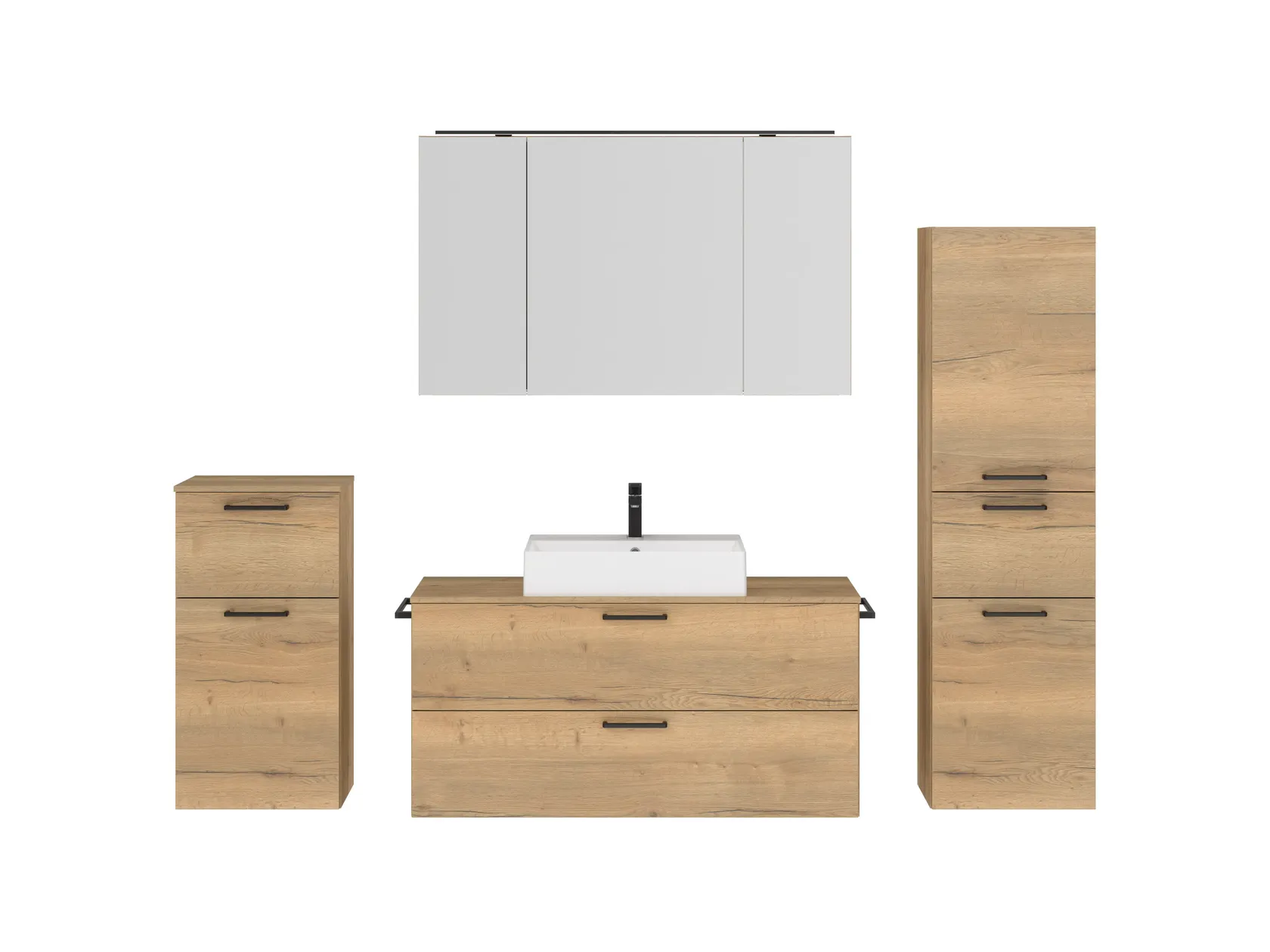 Atlas Ensemble sous vasque avec miroir et colonnes 1