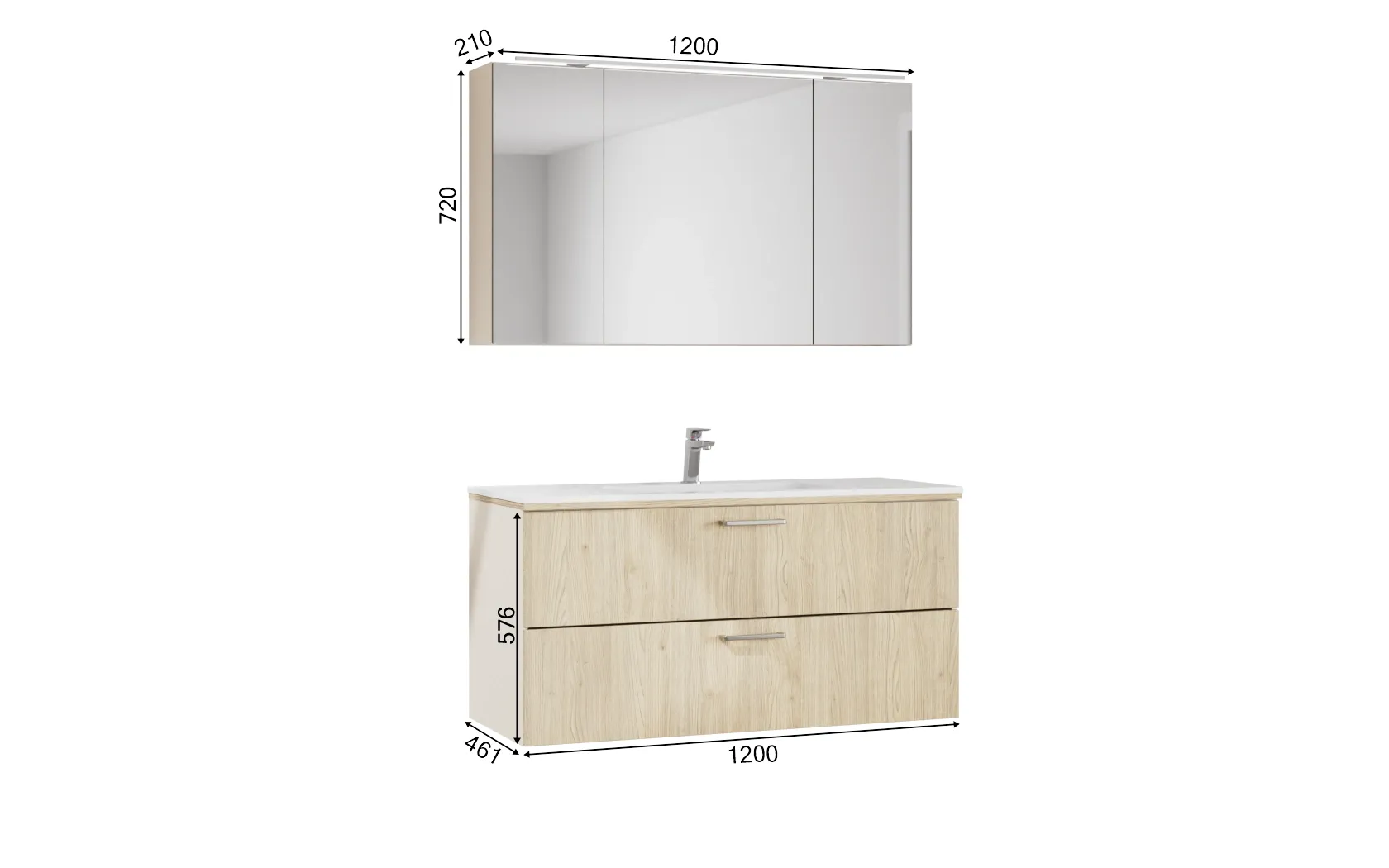 Atlas Ensemble sous vasque avec miroir 1