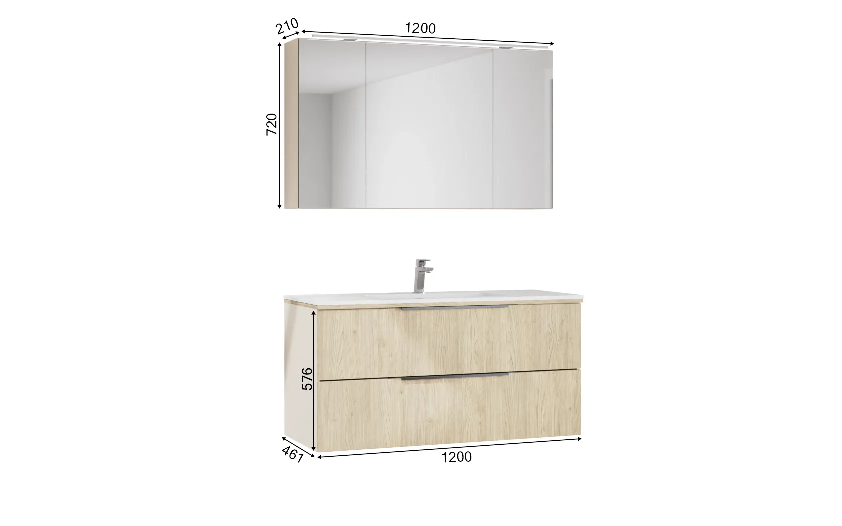 Atlas Ensemble sous vasque avec miroir 1