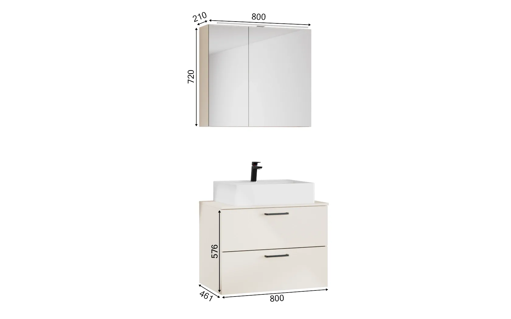 Atlas Ensemble sous vasque avec miroir 1