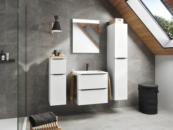 Atlas Ensemble sous vasque avec miroir et colonnes