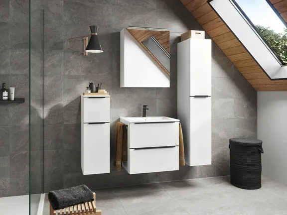 Atlas Ensemble sous vasque avec miroir et colonnes