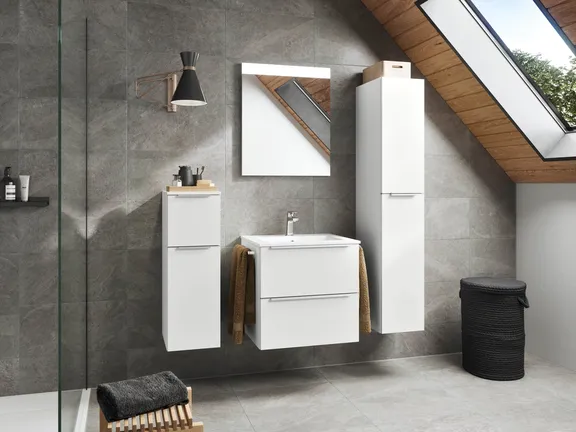 Atlas Ensemble sous vasque avec miroir et colonnes