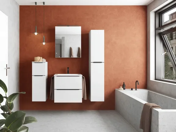 Atlas Ensemble sous vasque avec miroir et colonnes