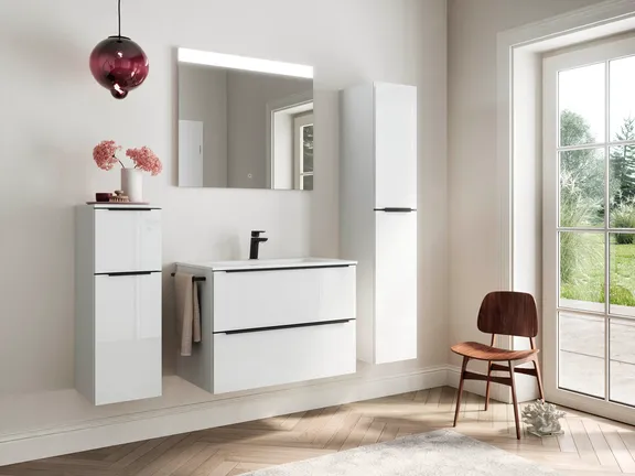 Atlas Ensemble sous vasque avec miroir et colonnes