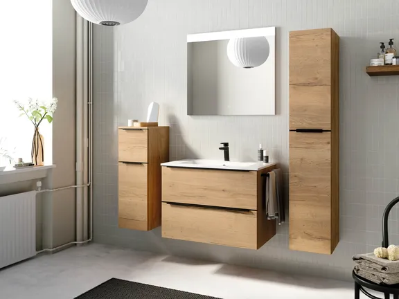 Atlas Ensemble sous vasque avec miroir et colonnes