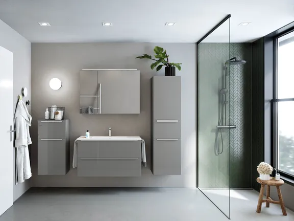 Atlas Ensemble sous vasque avec miroir et colonnes