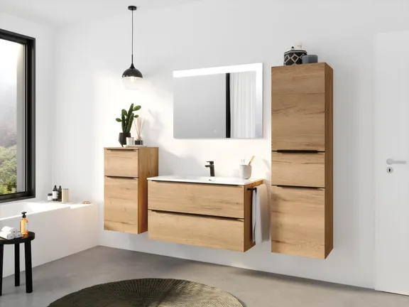 Atlas Ensemble sous vasque avec miroir et colonnes