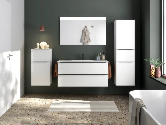 Atlas Ensemble sous vasque avec miroir et colonnes