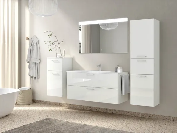 Atlas Ensemble sous vasque avec miroir et colonnes