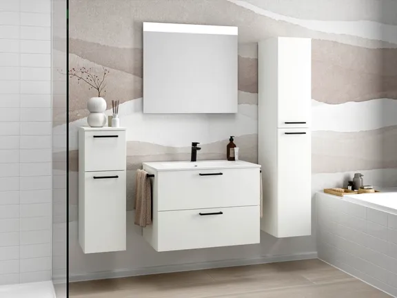 Atlas Ensemble sous vasque avec miroir et colonnes