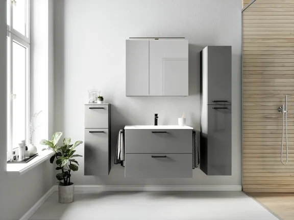 Atlas Ensemble sous vasque avec miroir et colonnes