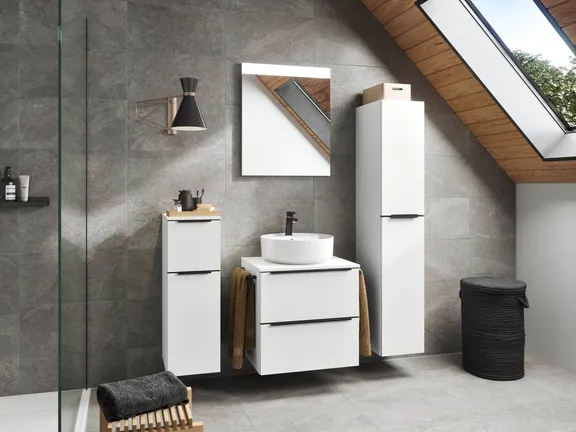 Atlas Ensemble sous vasque avec miroir et colonnes