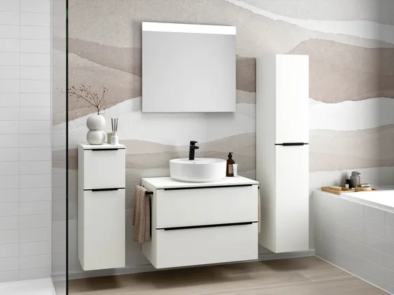 Atlas Ensemble sous vasque avec miroir et colonnes