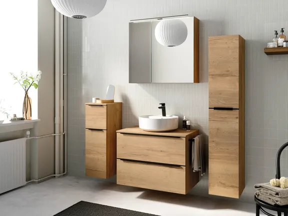 Atlas Ensemble sous vasque avec miroir et colonnes