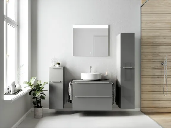 Atlas Ensemble sous vasque avec miroir et colonnes