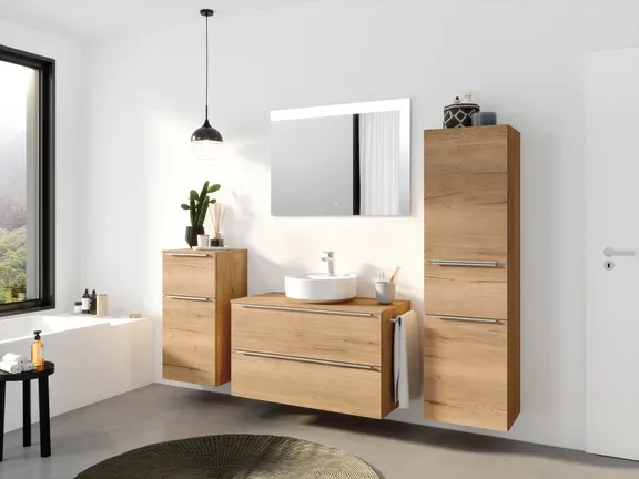 Atlas Ensemble sous vasque avec miroir et colonnes