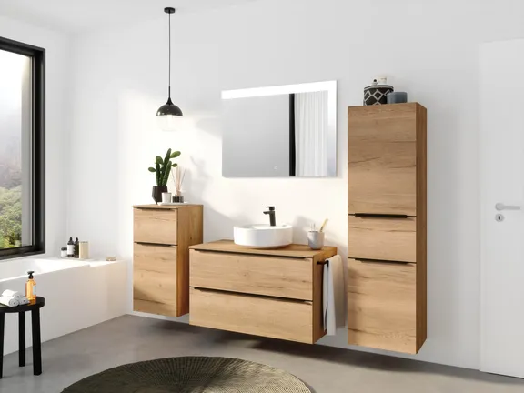 Atlas Ensemble sous vasque avec miroir et colonnes