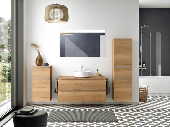 Atlas Ensemble sous vasque avec miroir et colonnes