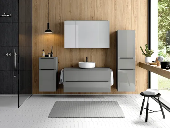 Atlas Ensemble sous vasque avec miroir et colonnes