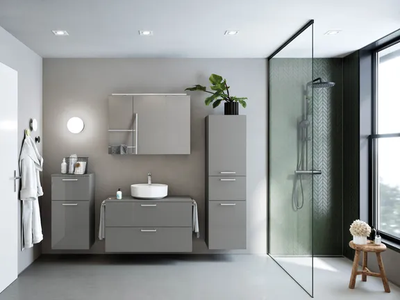 Atlas Ensemble sous vasque avec miroir et colonnes