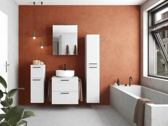 Atlas Ensemble sous vasque avec miroir et colonnes