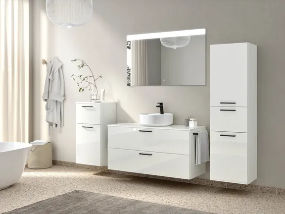 Atlas Ensemble sous vasque avec miroir et colonnes