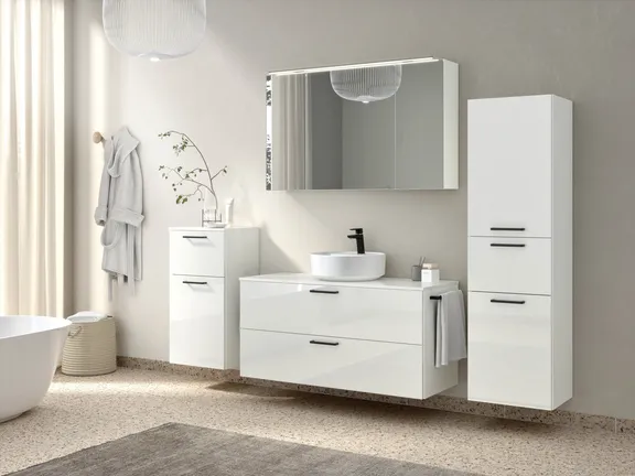 Atlas Ensemble sous vasque avec miroir et colonnes