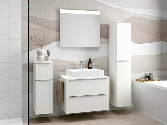 Atlas Ensemble sous vasque avec miroir et colonnes