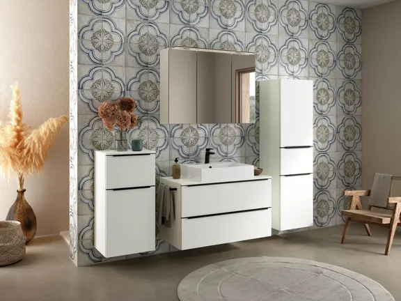 Atlas Ensemble sous vasque avec miroir et colonnes