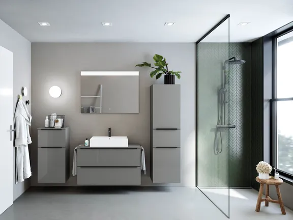 Atlas Ensemble sous vasque avec miroir et colonnes