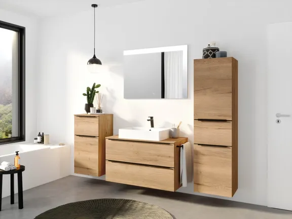 Atlas Ensemble sous vasque avec miroir et colonnes