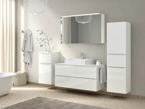 Atlas Ensemble sous vasque avec miroir et colonnes