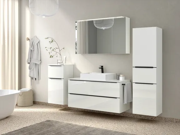 Atlas Ensemble sous vasque avec miroir et colonnes