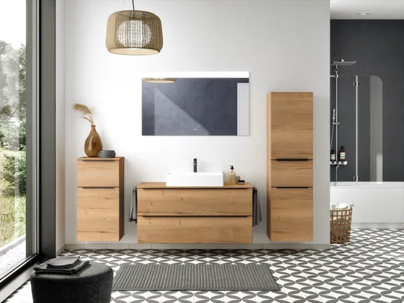 Atlas Ensemble sous vasque avec miroir et colonnes