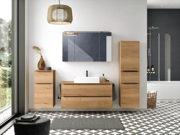 Atlas Ensemble sous vasque avec miroir et colonnes