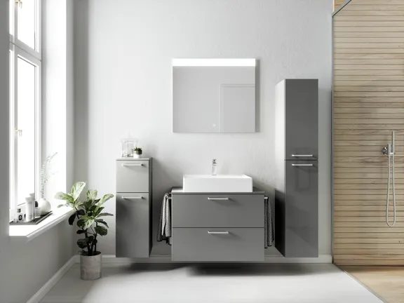 Atlas Ensemble sous vasque avec miroir et colonnes