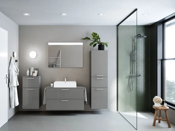 Atlas Ensemble sous vasque avec miroir et colonnes