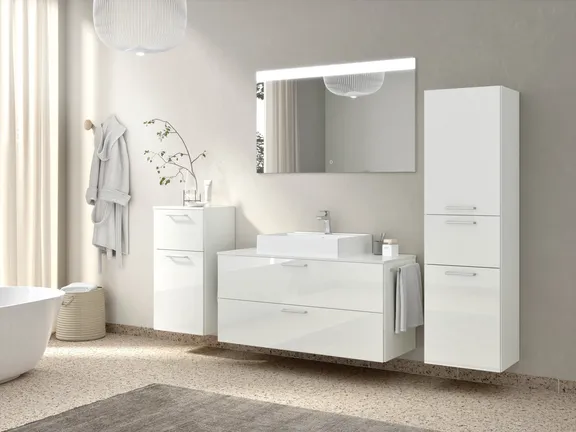 Atlas Ensemble sous vasque avec miroir et colonnes