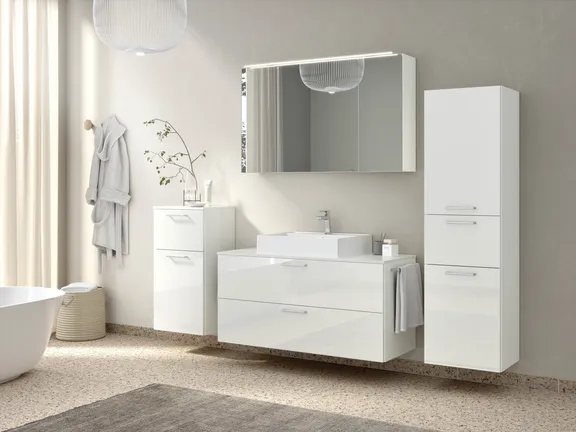 Atlas Ensemble sous vasque avec miroir et colonnes