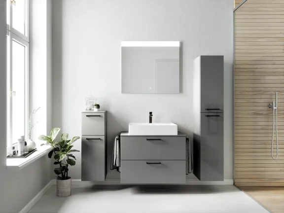 Atlas Ensemble sous vasque avec miroir et colonnes