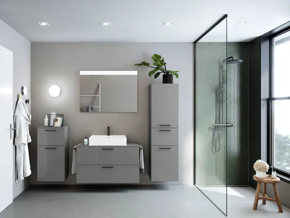 Atlas Ensemble sous vasque avec miroir et colonnes