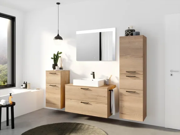 Atlas Ensemble sous vasque avec miroir et colonnes